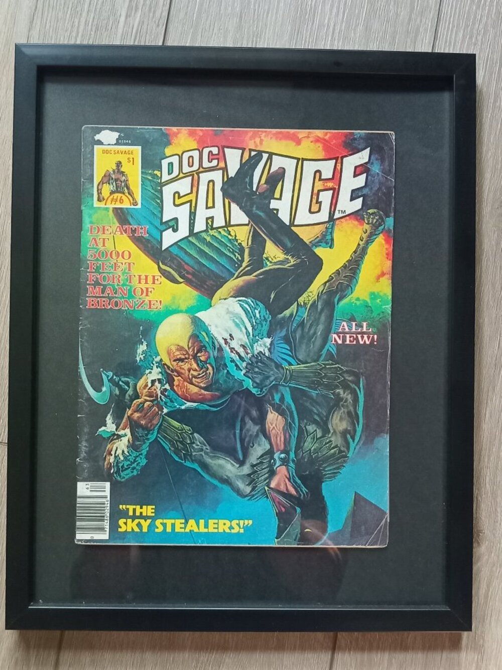 FRAMED DOC SAVAGE- GOLDEN AGE SCI-FI MAGAZINE 12" x 15"